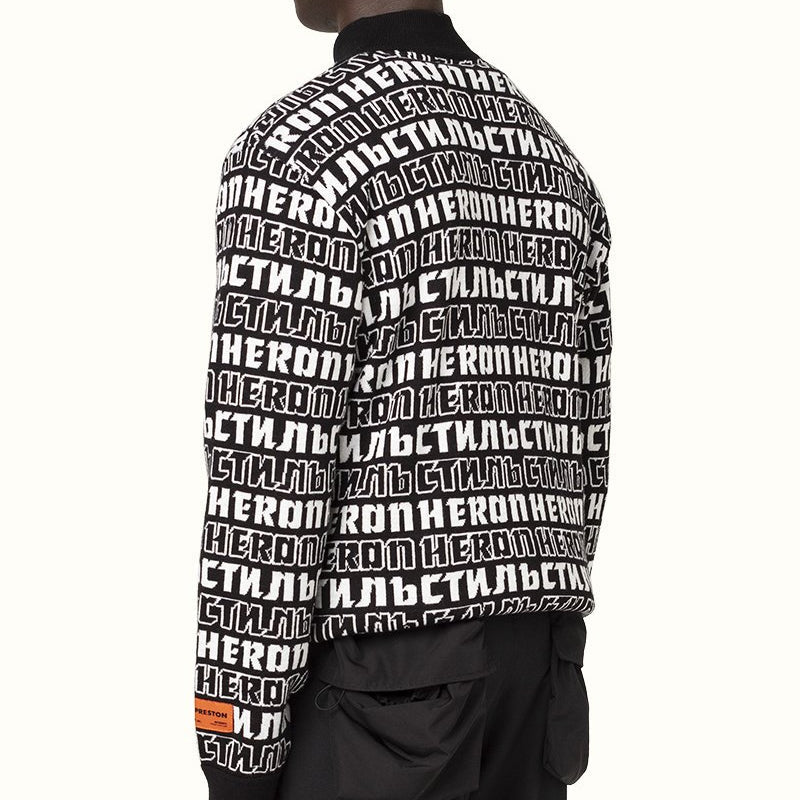 Men's HERON PRESTON Logo Pullover Black HMHF001F20KNI0021001
