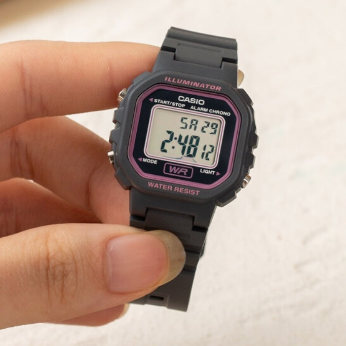 CASIO Waterproof Sports Unisex GrayPink Digital LA-20WH-8A