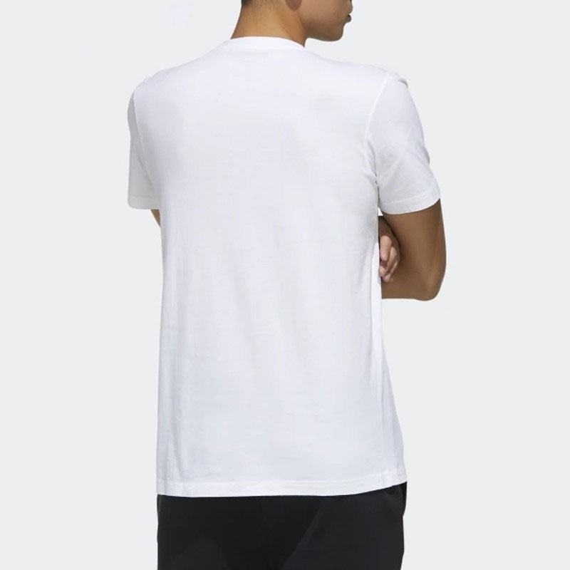 adidas M Adi Clk T Casual Sports Breathable Sweat Absorbing Short Sleeve White FM6059