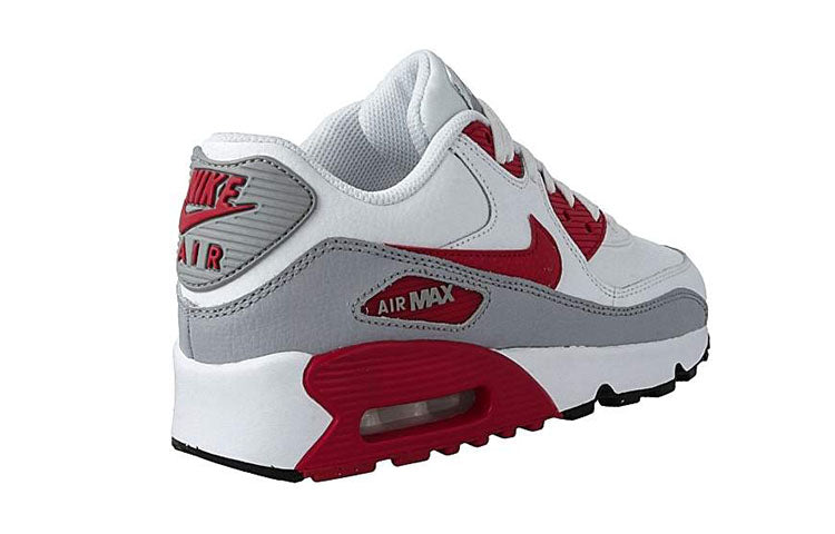 (GS) Nike Air Max 90 LTR Leather Low-Top White/Grey/Red 833412-106