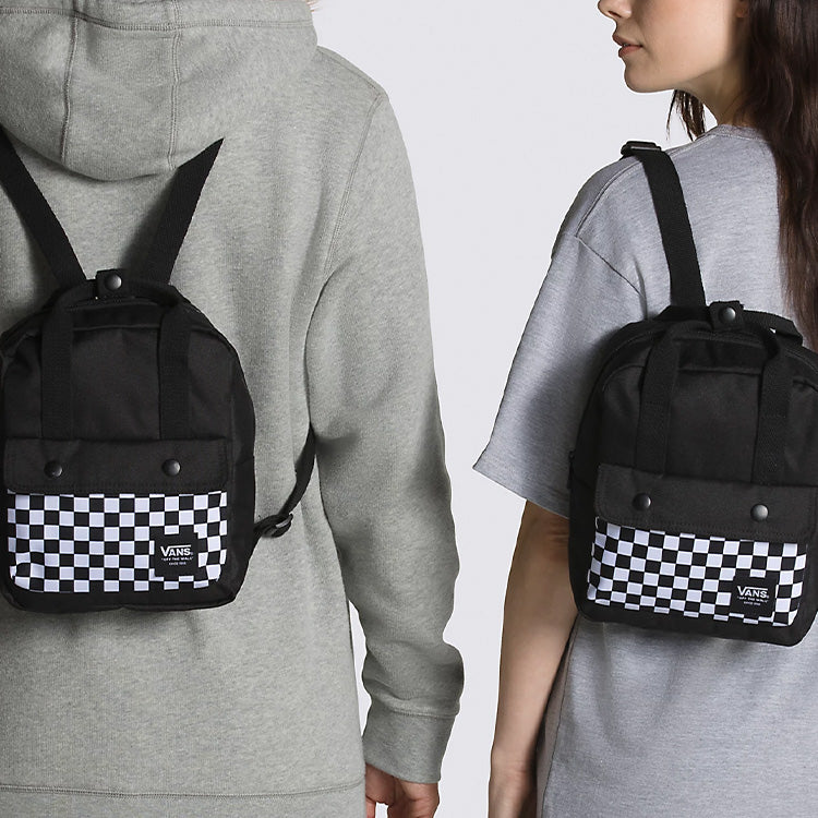 (WMNS) Vans Boxer Mini Checkerboard Backpack 'Black' VN0A7YT1Y28