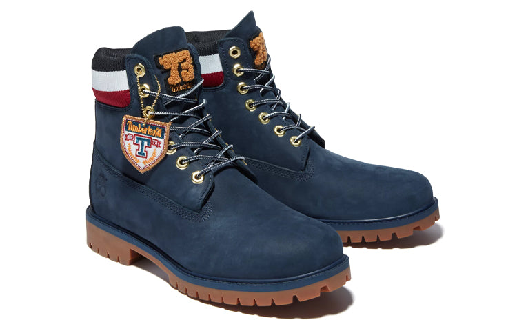 Timberland 6 Inch Heritage Cupsole Boots 'Navy Nubuck with Red' A2M59019