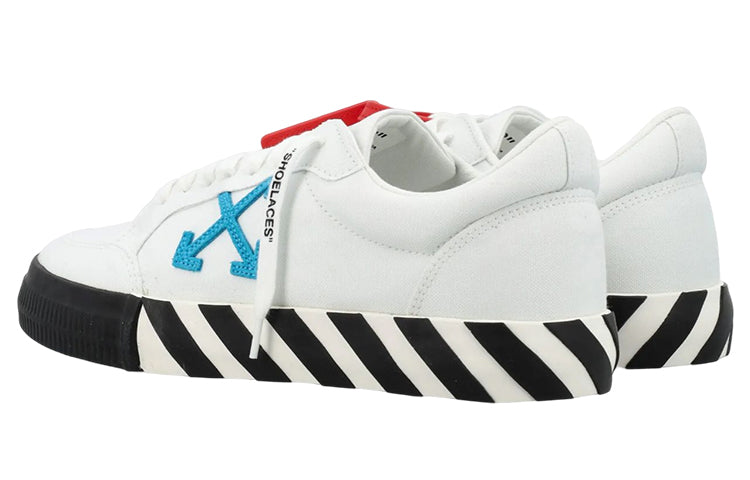 Off-White Low Vulcanized Canvas Sneaker 'White Blue Black Red' OMIA085S23FAB0010145