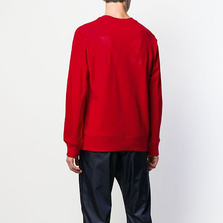 Men's Y-3 Back Logo Printing Round Neck Pullover Red FJ0352