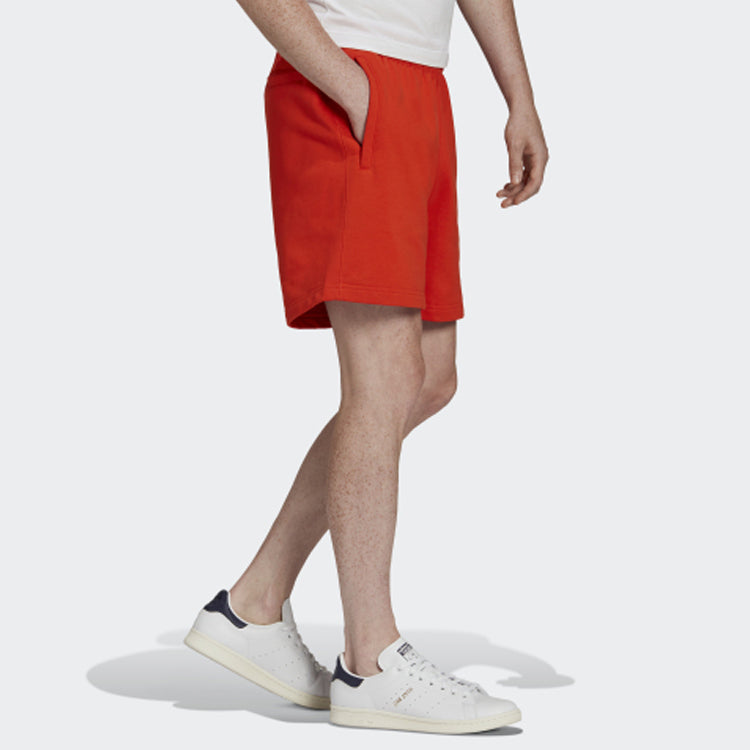 Men's adidas originals C Short Ft Solid Color Lacing Sports Shorts College Orange Yellow HF6362