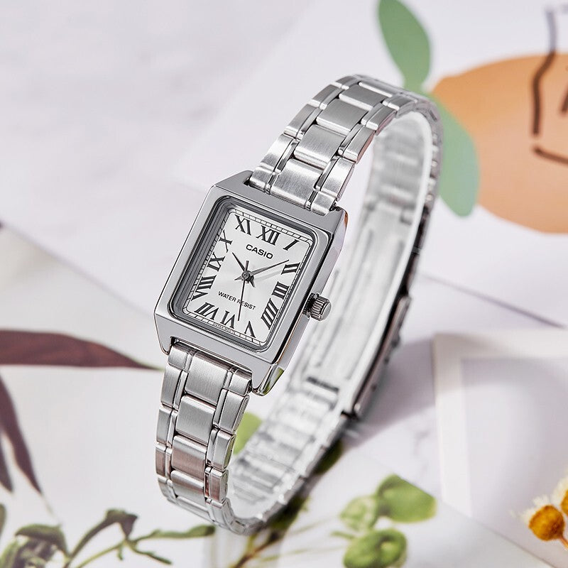 CASIO Ladies DRESS Quartz Silver Analog LTP-V007D-7B