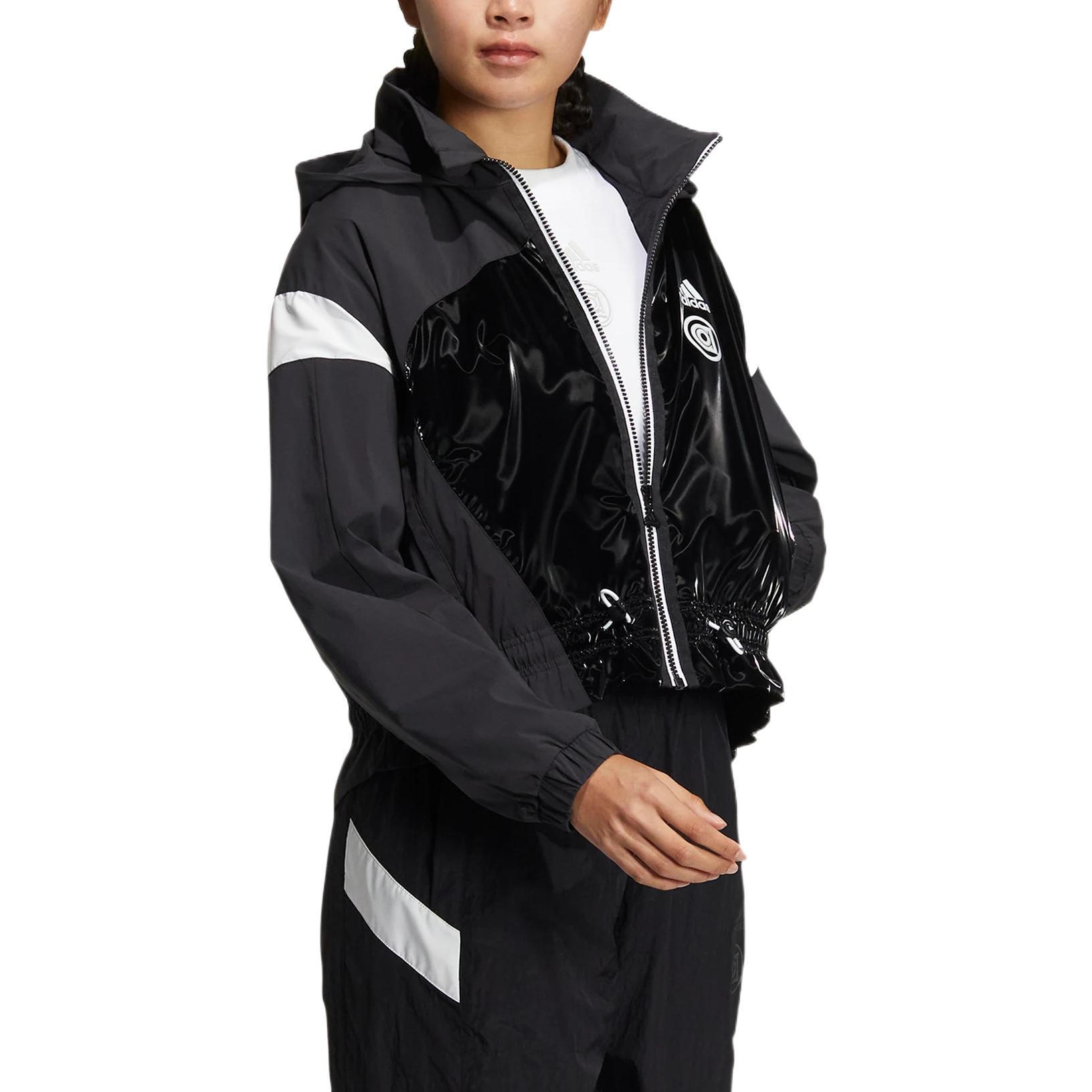 (WMNS) adidas UST Woven Jacket Asia Sizing 'Black White' HR8155