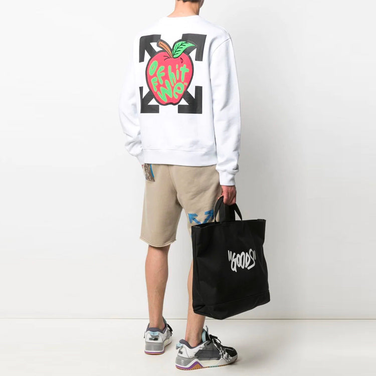 Off-White FW21 Pattern Round Neck Pullover Loose Fit White OMBA025S21FLE0160125