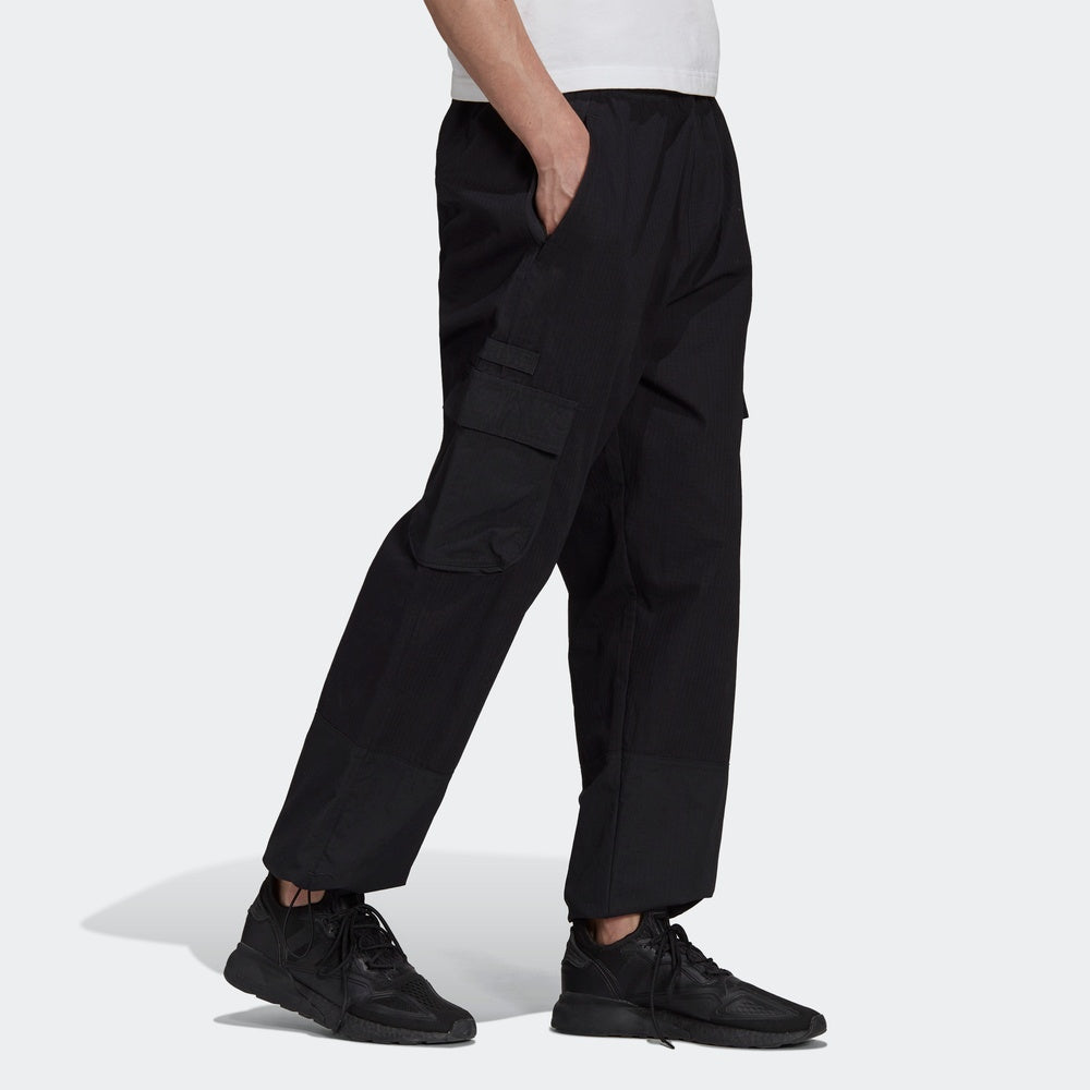 Men's adidas originals Cargo Pant Side Pocket Splicing Drawstring Bundle Feet Sports Pants/Trousers/Joggers Black H09104