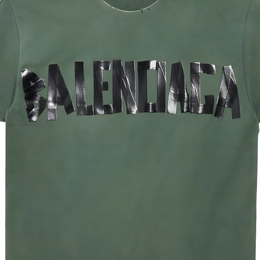 Balenciaga New Tape Type T-shirt Medium Fit 'Dark Green' 739784TQVQ83004