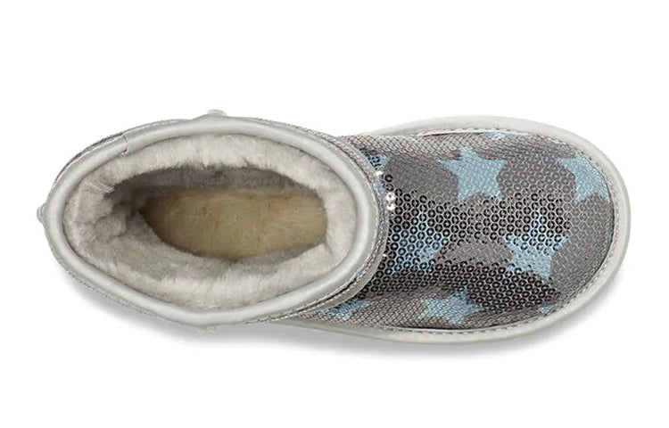 UGG Classic Short ll Sequin Star Big Boys Denim Blue 1107988K-DMB