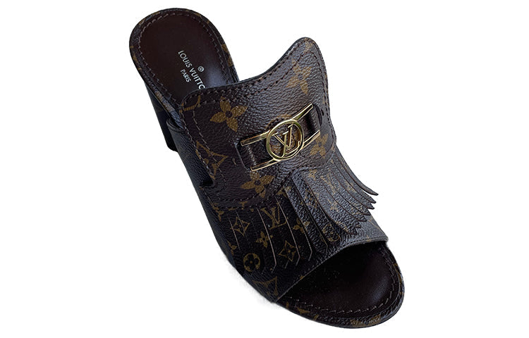 (WMNS) LOUIS VUITTON Monogram Fringe Pumps 'Brown' 1A96HG