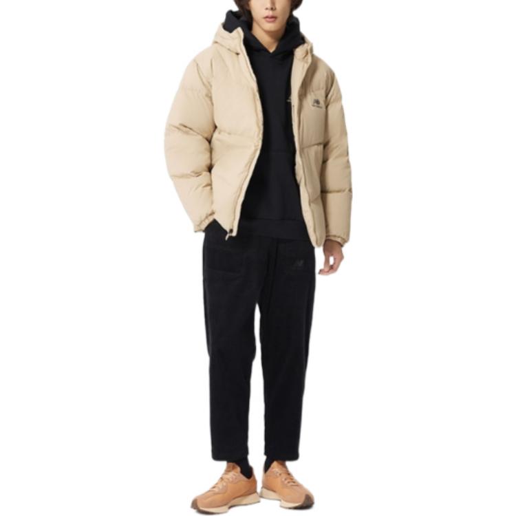 New Balance Logo Print Mid Down Jacket Asia Sizing 'Beige' AMJ23342-INC