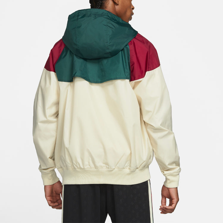 Nike Liverpool Pattern Colorblock Printing Loose Soccer/Football Zipper Hooded Jacket Beige Creamy DB2956-238