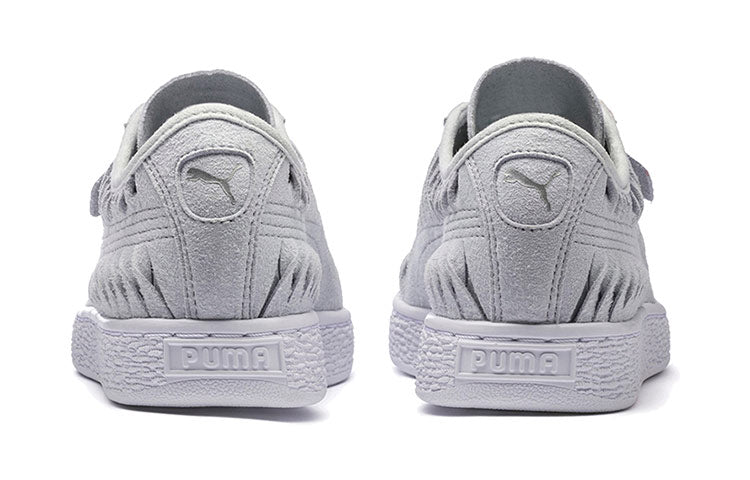 (WMNS) PUMA Suede Metallic Entwine 'Gray White' 365471-01
