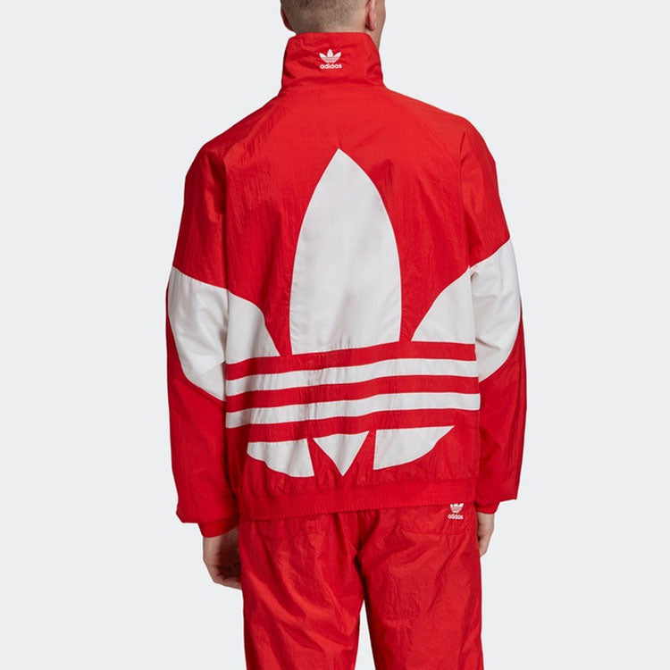 adidas originals Bg Trefoil TT Large logo Sports Jacket Red FM9891