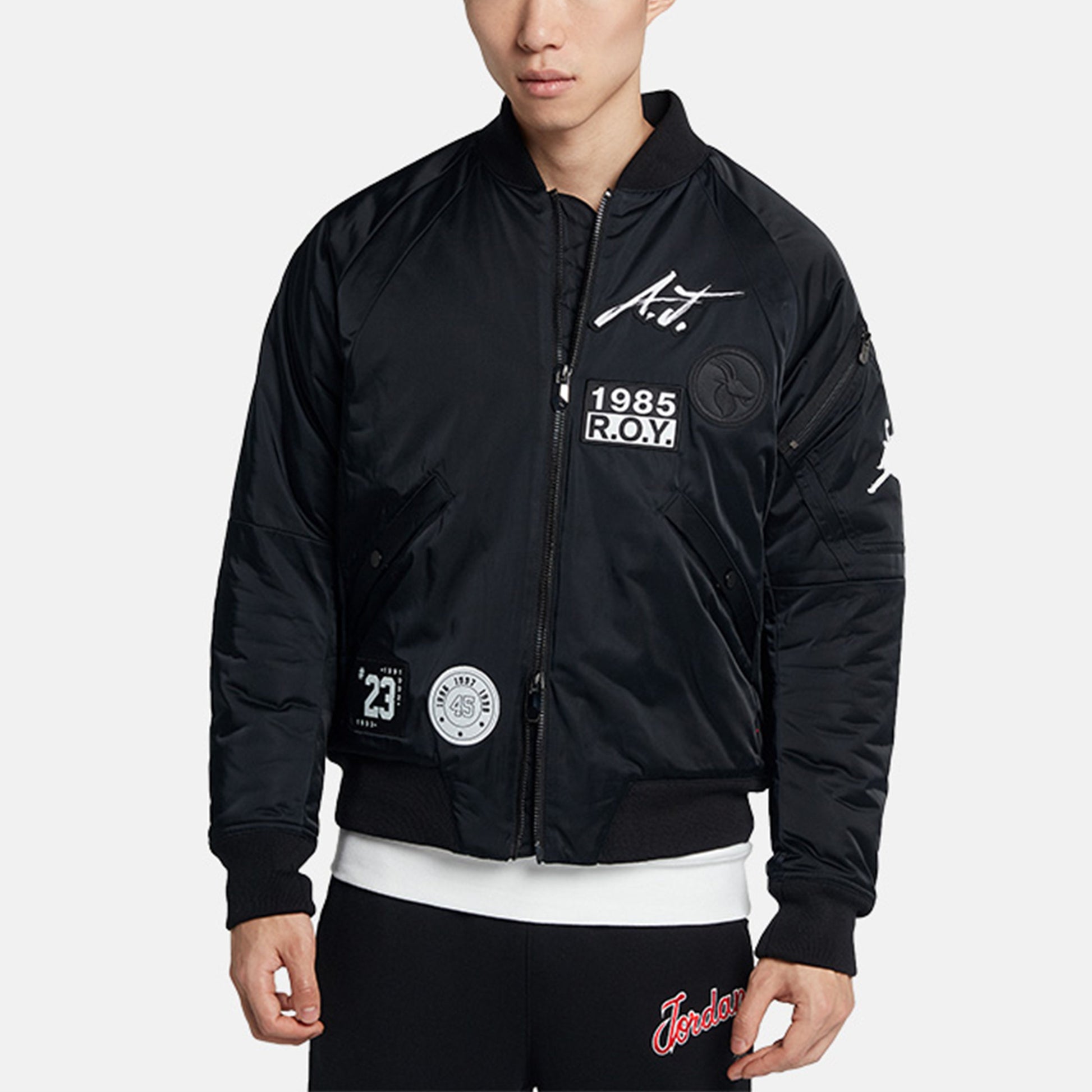 Air Jordan MA-1 Baseball Collar aviator Jacket sports padded Jacket Black AV5999-010