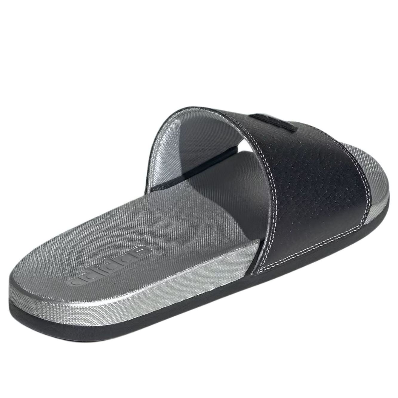 adidas Adilette Comfort Slides Asia Sizing ' Black Silver Metallic' JQ2254