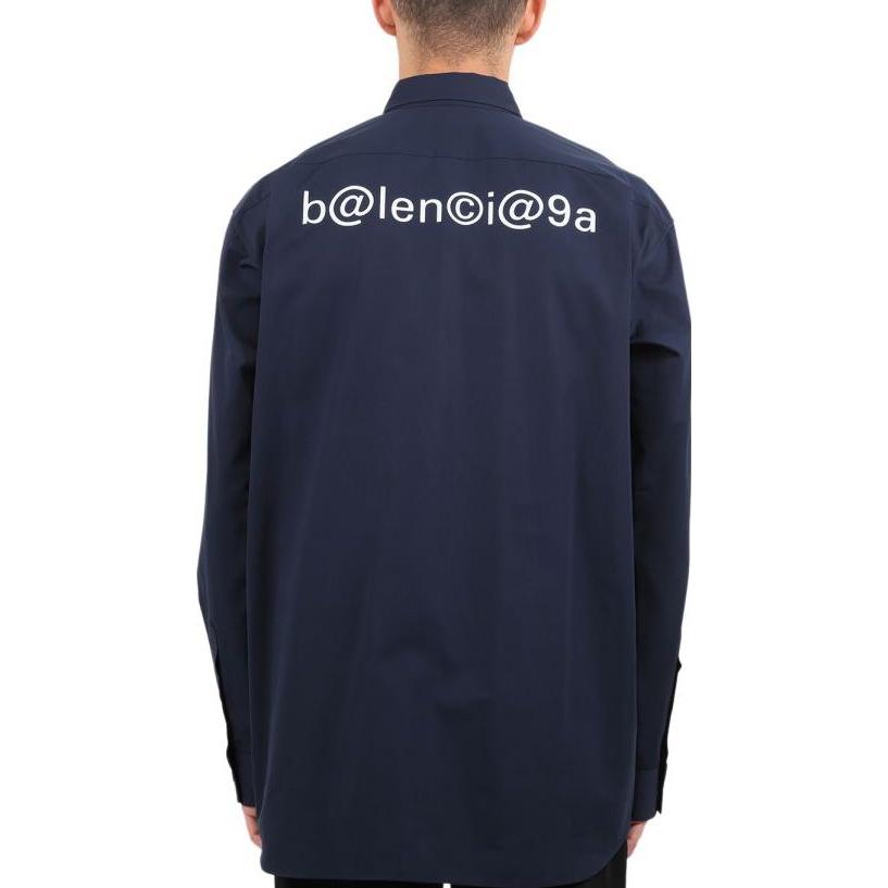 Balenciaga Symbolic Long Sleeve Shirt 'Navy' 621924TIM394100