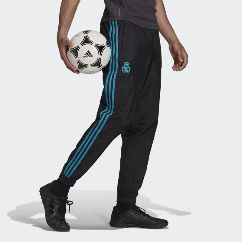 adidas Real Madrid Icons Woven Soccer Pants 'Black Blast Emerald' GR4250