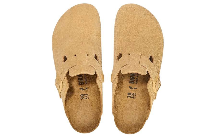 (WMNS) Birkenstock Boston Suede Leather Narrow 'Latte Cream' 1027752