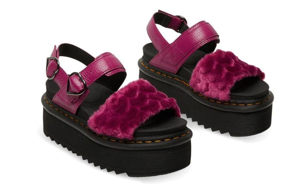(WMNS) Dr. Martens Voss Quad Sandals Purple/Red 26921673