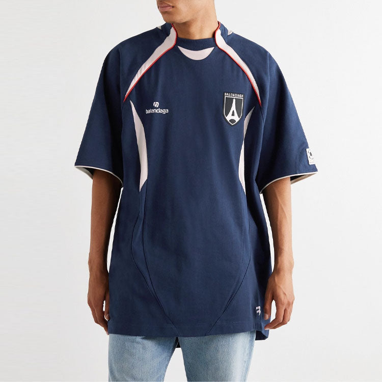Balenciaga Soccer T-shirt Oversized 'Blue' 641664TJV054482