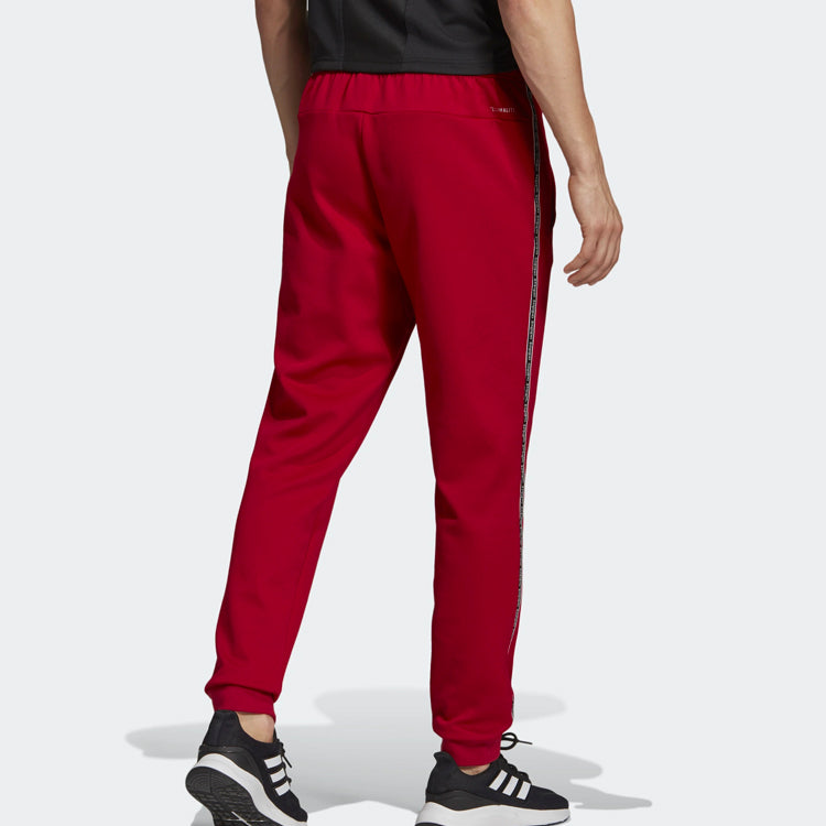 adidas M C90 TP logo Printing Bundle Feet Casual Sports Long Pants Red EJ9676