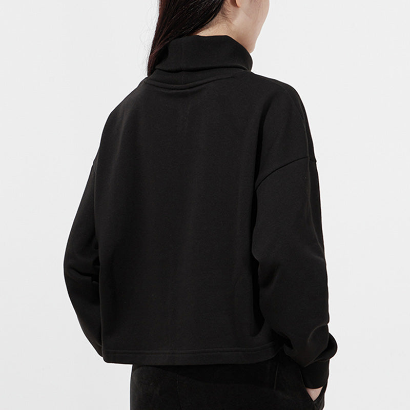(WMNS) PUMA Classics Logo Embroidery Swea Black 534145-01