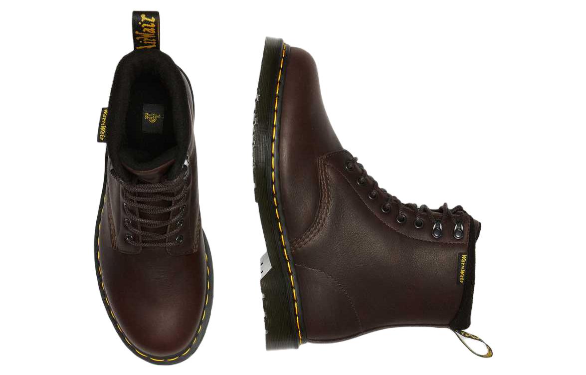 Dr. Martens 1460 Pascal Warmwair Leather Lace Up Boots 'Dark Brown' 27816201