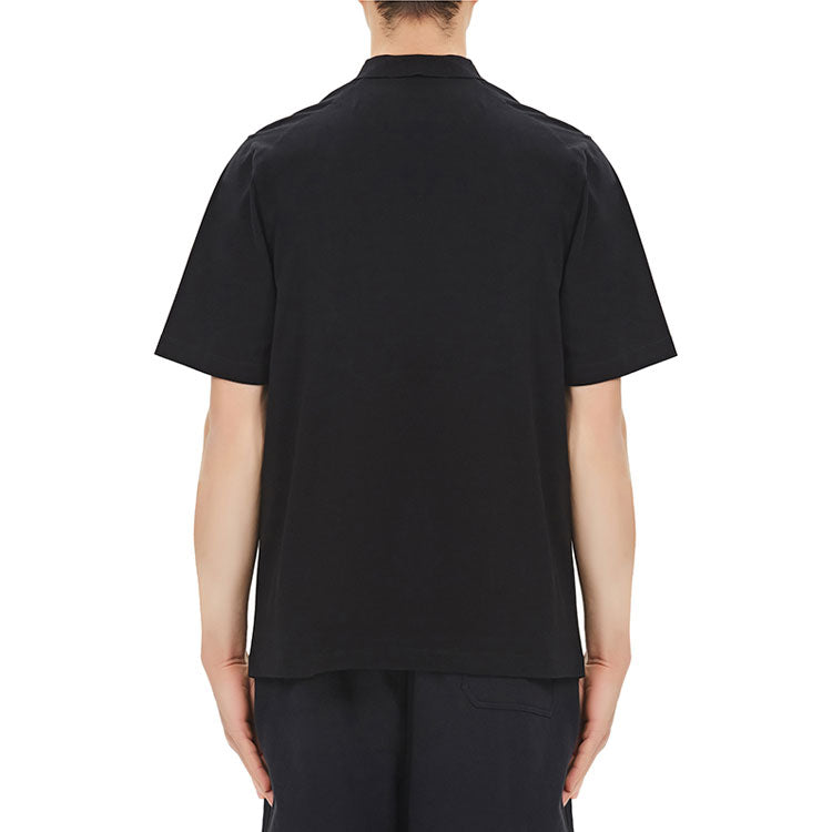 Men's Y-3 Casual Solid Color Cotton Polo Shirt Black FN3355