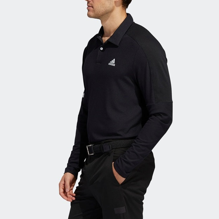 adidas logo Golf Sports Long Sleeves polo Black FJ9923