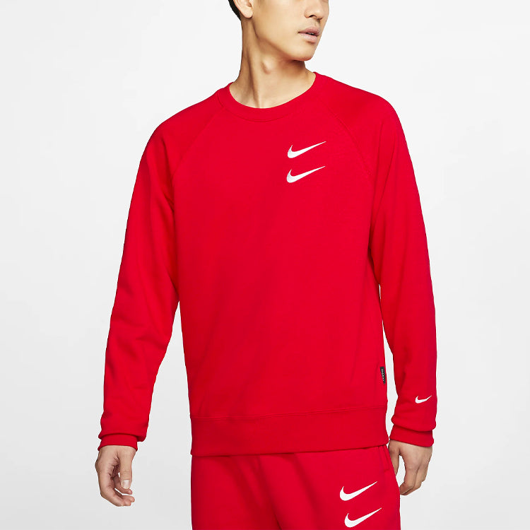 Nike Embroidered Fleece Lined Stay Warm Round Neck Pullover Red DD5079-657