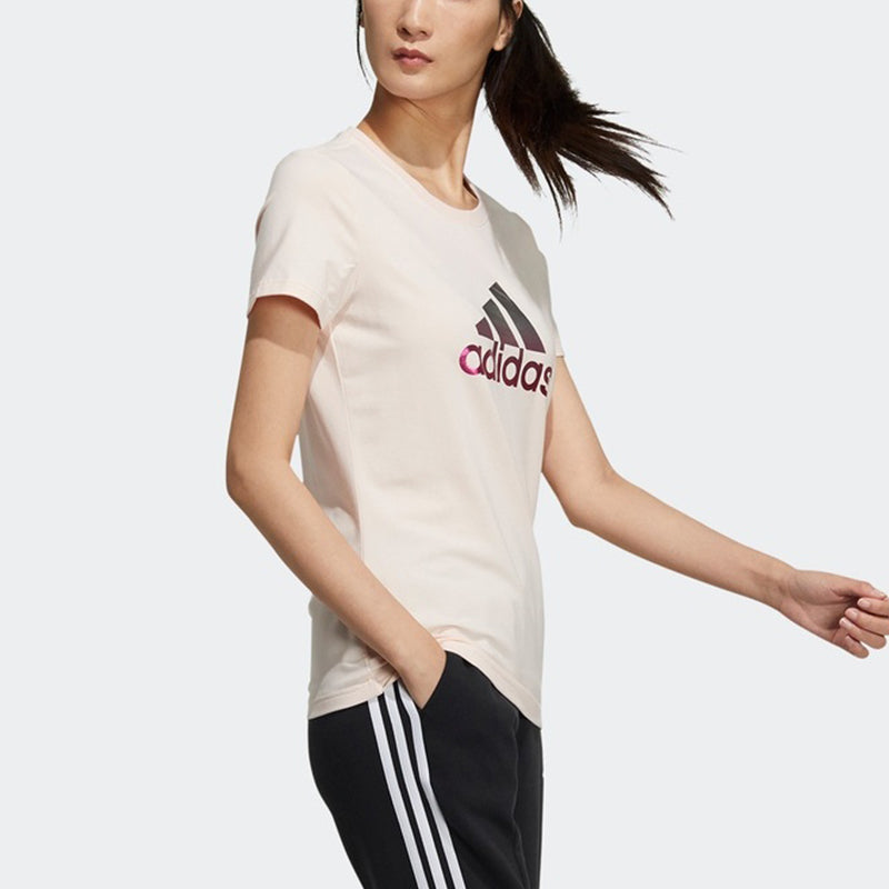 (WMNS) adidas Fi Tee Foil Casual Sports Round Neck Short Sleeve Pink Tin T-Shirt GP0684