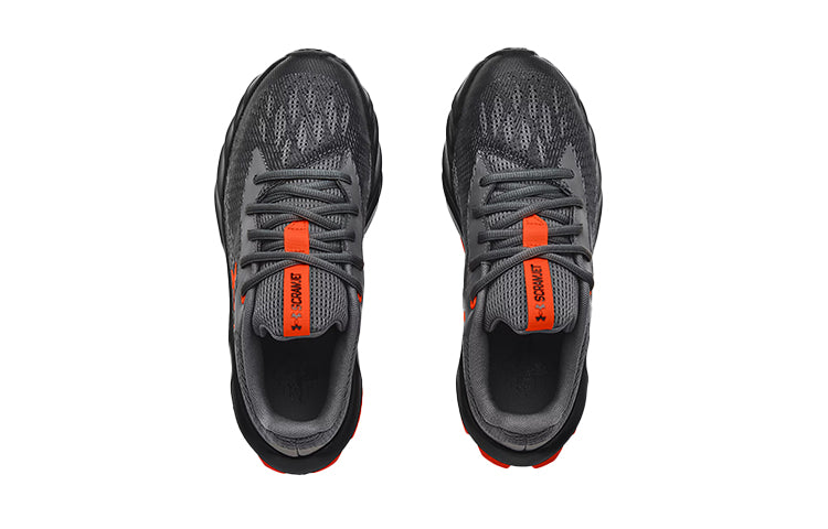 (GS) Under Armour Charged Scramjet 3 Sports Shoes Black/Orange 3022611-101