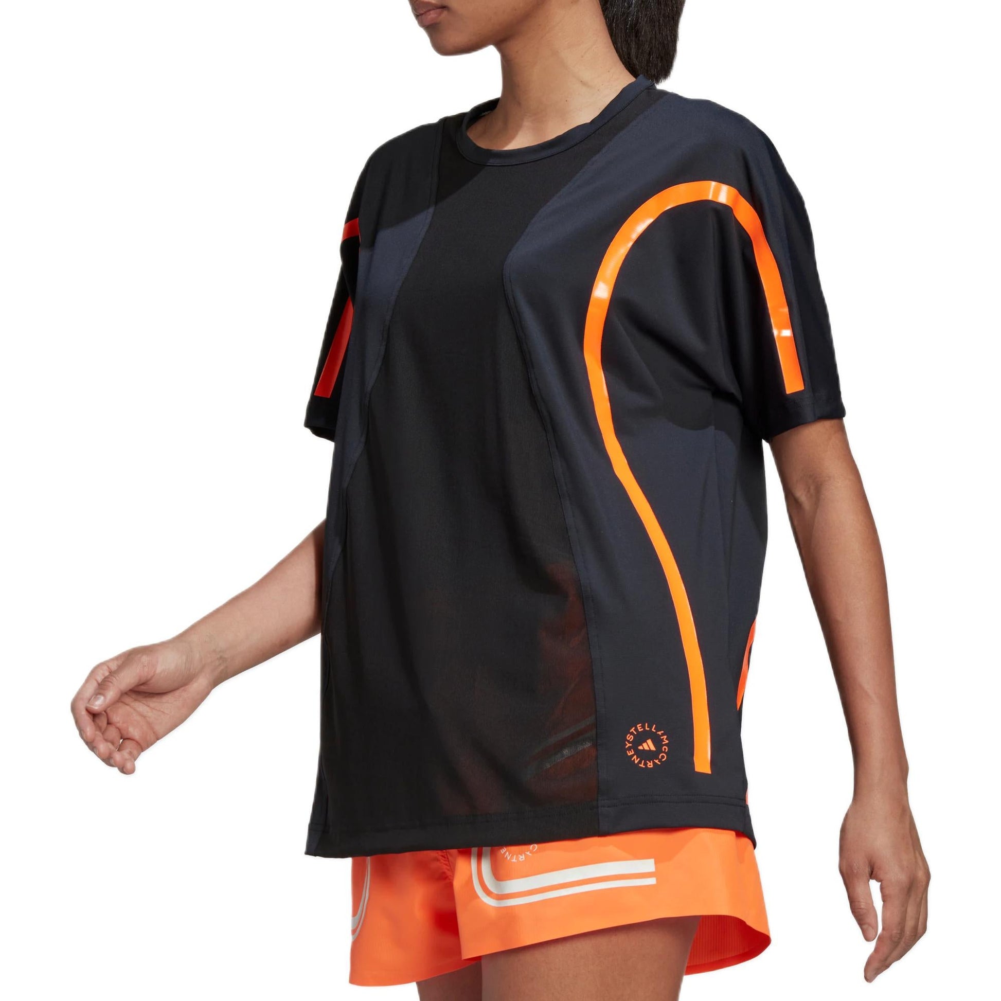 (WMNS) adidas by Stella McCartney TruePace Running Loose T-Shirt Asia Sizing 'Black Orange' HD9113