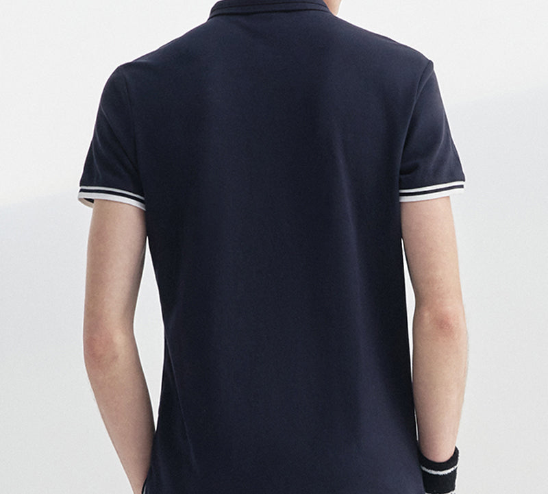 FILA Logo Printing Cotton Short Sleeve Polo Shirt Blue F61M028119F-NV