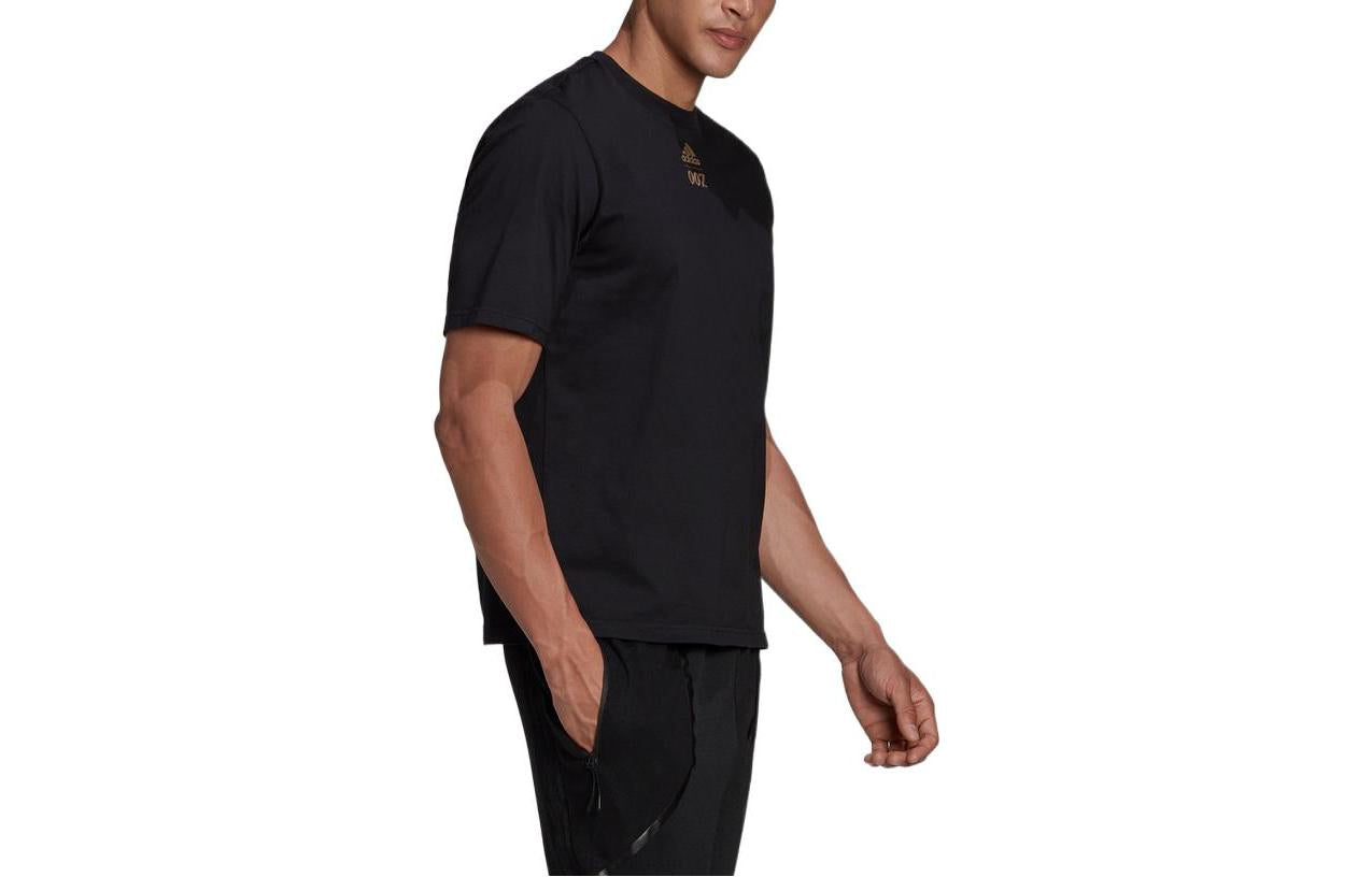 adidas x James Bond Crossover 007 Subject Solid Color Round Neck Pullover Sports Short Sleeve Black GN6808