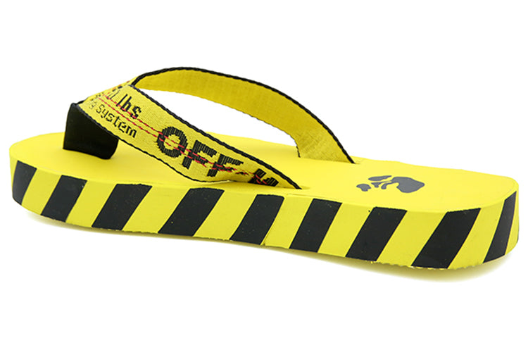 Off-White Flip Flops 'Graphic Print - Yellow' OMIA131F20MAT0011810