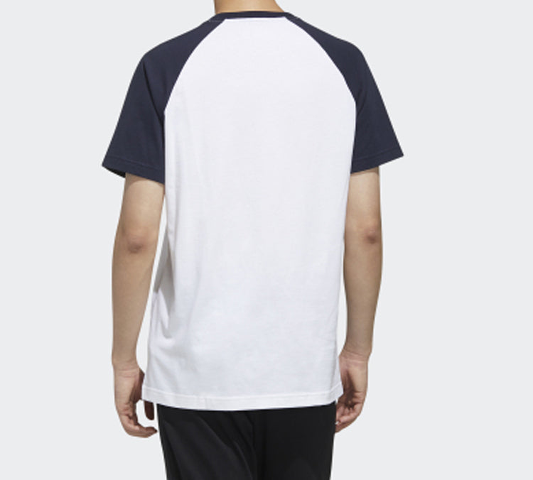 adidas neo Logo Printing Sports Short Sleeve White FP7439