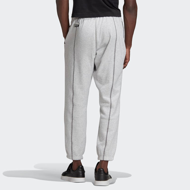 Men's adidas originals Embroidered Logo Solid Color Bundle Feet Sports Pants/Trousers/Joggers Gray GD9304