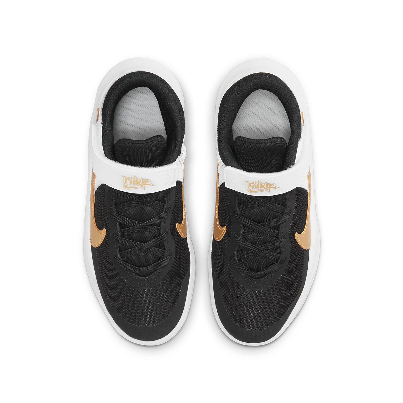 (GS) Nike Team Hustle D10 FlyEase 'Black White Metallic Gold' DD7303-002