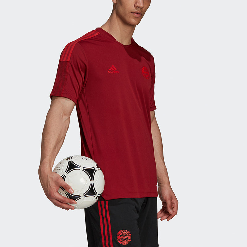adidas Sports Training Short Sleeve Soccer/Football 21-22 Season Bayern Munich Black Red GR0657