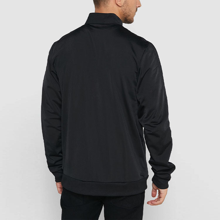 adidas Solid Color Stripe Casual Zipper Jacket Asia Edition Black DU0447