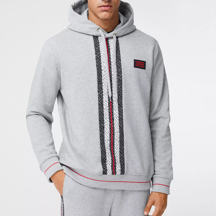 Men's Burberry Stripe Cotton Gray 80285161