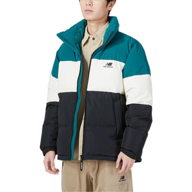 New Balance Warm Down Jacket Asia Sizing 'Black White Blue' 5PC44283-HT
