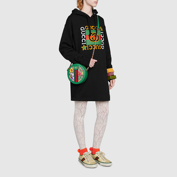 (WMNS) Gucci Logo Star Printed Hooded Dresses'Black' 610144-XJB8V-1082