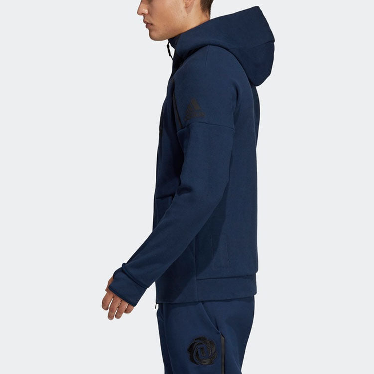 adidas Basketball Sports Hooded Jacket Navy Blue DY3235