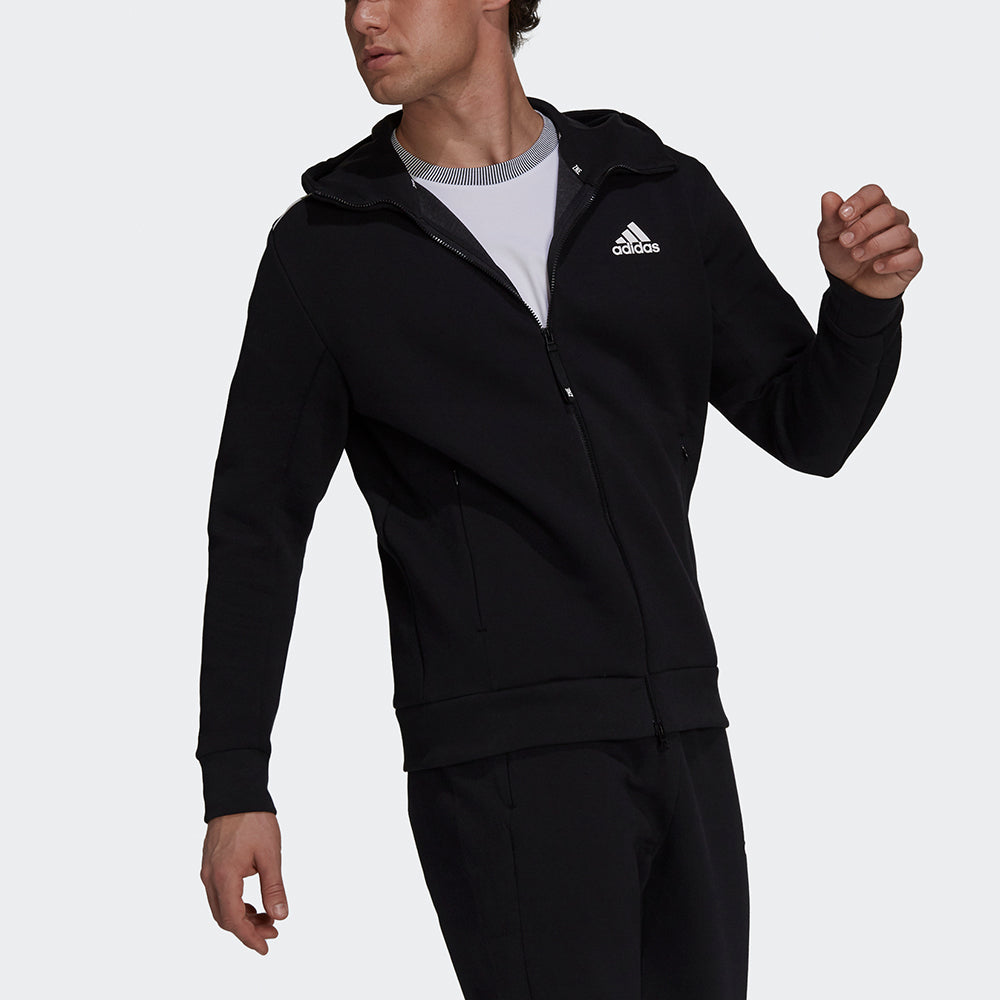 adidas M Zne Hood Logo Printing Sports Hooded Jacket Black GT9780