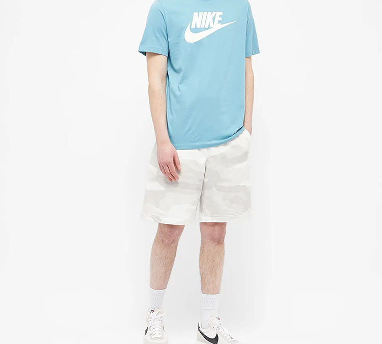 Nike Futura Icon Pure Cotton Basic Printing Short Sleeve Light Blue AR5004-424